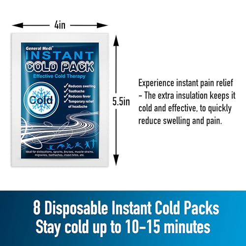 General Medi Instant Ice Cold Pack (4”x 5.5”) – 8 Packs - Product Imagery