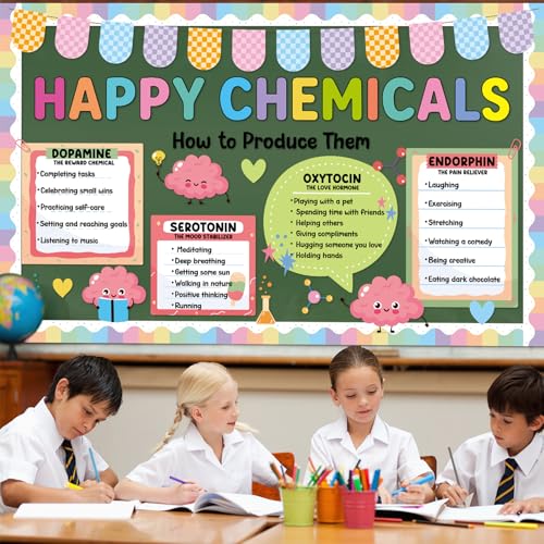 Mental Health Bulletin Board Set Happy Chemicals Poster - Product Imagery
