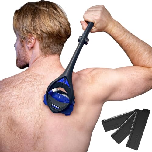 BakBlade 3.0 Stealth Back Shaver for Men Long Handle Edition With Dual-Grip – Back Shaver, Stainless Steel