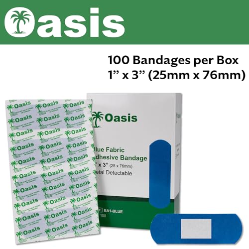 VHOB Food Service Adhesive Bandages, 1" x 3", Blue, Fabric, - Product Imagery