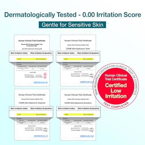 coxir Korean Skincare Gift Set, Glass Skin Kit, (4-Piece) - Product Imagery