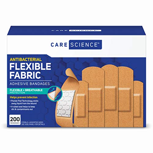 Care Science Fabric Adhesive Bandages, Assorted Sizes, 200 Count - Product Imagery
