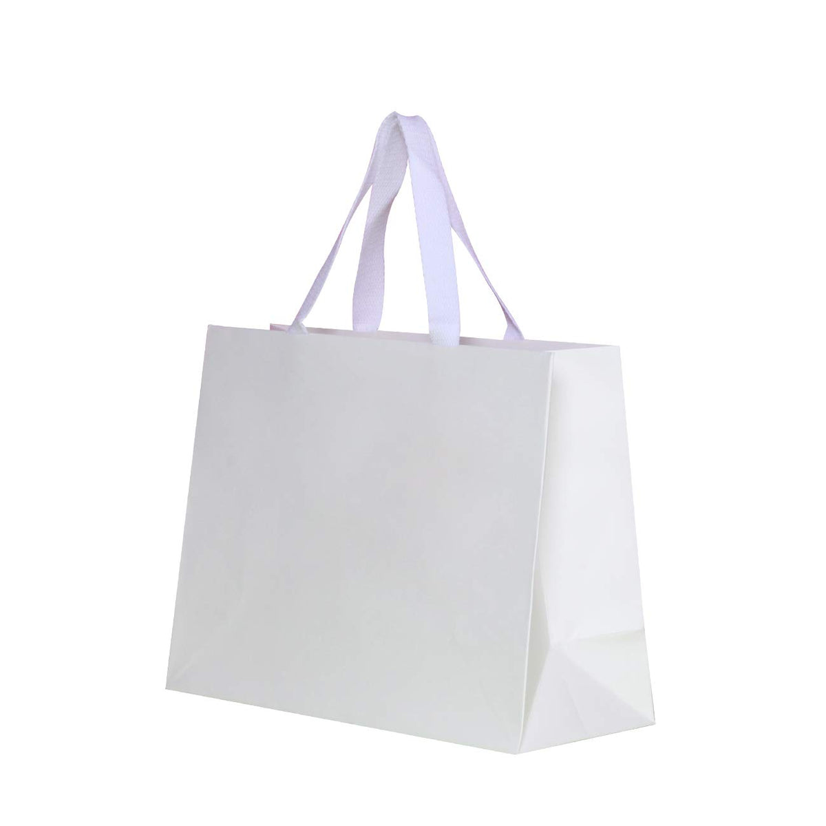 PAPERIST 12pcs 11.8x4.7x9 (2) Medium Size, White Paper Bags with White Cotton Handles, Thick Sturdy Durable Gift bags – 