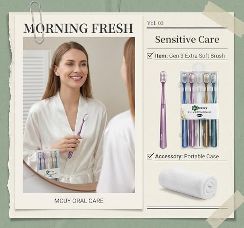 GentleClean Pro Extra Soft Toothbrushes for Adults - Super Ultra - Product Imagery
