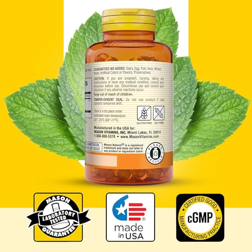 MASON NATURAL Peppermint Oil 50 mg Enteric Coated Softgels, 90 - Product Imagery