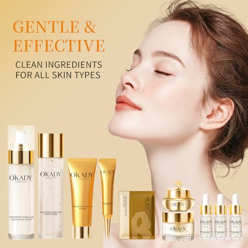 10-Piece Complete Skin Care Set for Women-Hydrating Facial Kit - Product Imagery