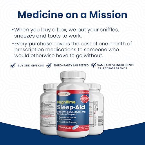 HealthPharma Nighttime Sleep-Aid, Diphenhydramine HCL Caplets, - Product Imagery