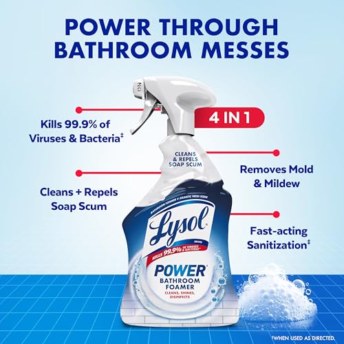 Lysol Power Foaming Bathroom Cleaner, Multipurpose Cleaner For - Product Imagery