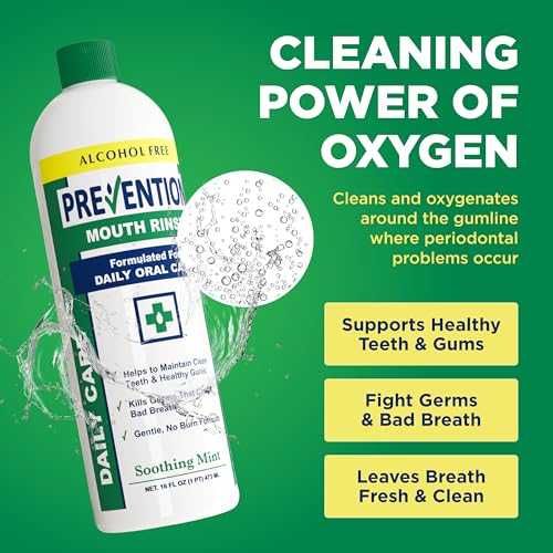 Prevention Daily Care Mouthwash, Hydrogen Peroxide Rinse 16 oz - Product Imagery