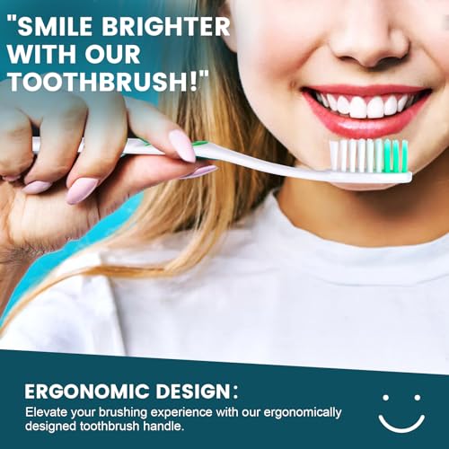 50 PCS Premium Individually Wrapped Bulk Toothbrush, Disposable - Product Imagery