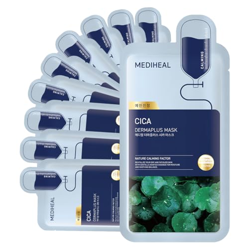 MEDIHEAL Dermaplus Cica Daily Calming Mask (10ea) - Product Imagery