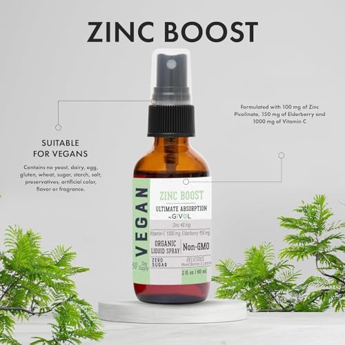 Zinc Active Mist Liquid Spray, Sugar-Free, Made in USA, 2 FL - Product Imagery