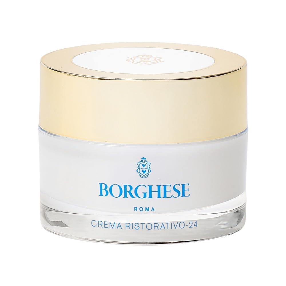 Borghese Crema Ristorativo-24 hydrating face moisturizer in a luxurious jar, designed to nourish and restore skin's moisture.