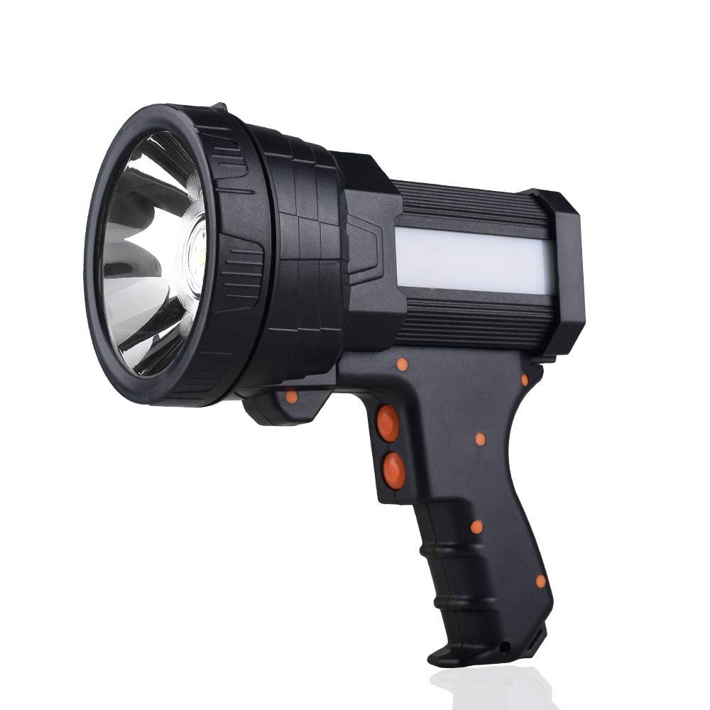 YIERBLUE Rechargeable Spotlight, Super Bright 2000,000 High Lumen LED Handheld Spotlight Long Lasting Large Flashlight S