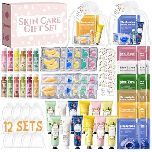 JAOJAO Christmas Lip Balm Bulk, Christmas Hand Cream with Organza Bag – Christmas