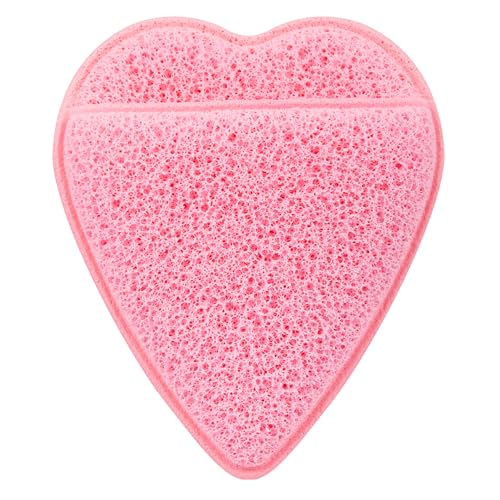 APRILSKIN Heart-Shaped Plush Facial Cleansing Sponge, Reusable - Product Imagery