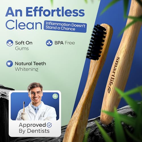 SmartLifeco Charcoal Bamboo Toothbrushes PRO - Extra Soft - Product Imagery