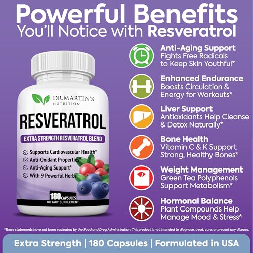 Extra Strength Resveratrol 1568mg - 180 Capsules - 3 Months - Product Imagery