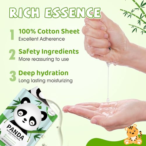 KONEUK 14 Pack Kids Face Mask Set, Cute Animal Face Masks - Product Imagery