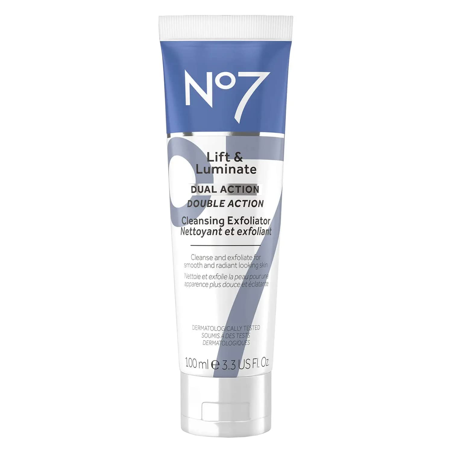 No7 Lift & Luminate Cleansing & Exfoliating Face Wash, 3.3 Fl Oz - Product Imagery