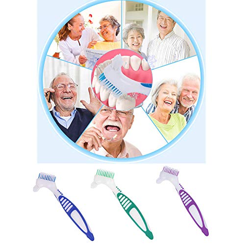 3 Pcs Denture Cleaning Brush Portable Cleaning Brush False Teeth - Product Imagery
