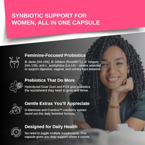 Women's Probiotics & Prebiotics, Vaginal and Urinary Support, - Product Imagery