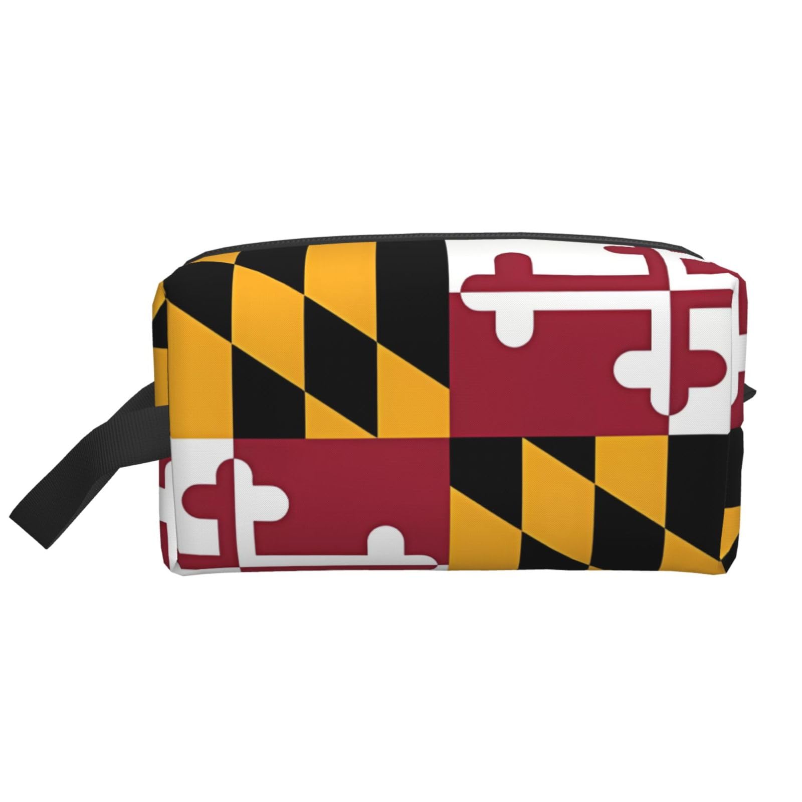 SXZVVBN Maryland flag large capacity travel toiletry bag with durable Oxford cloth, makeup organizer, and cosmetic pouch.