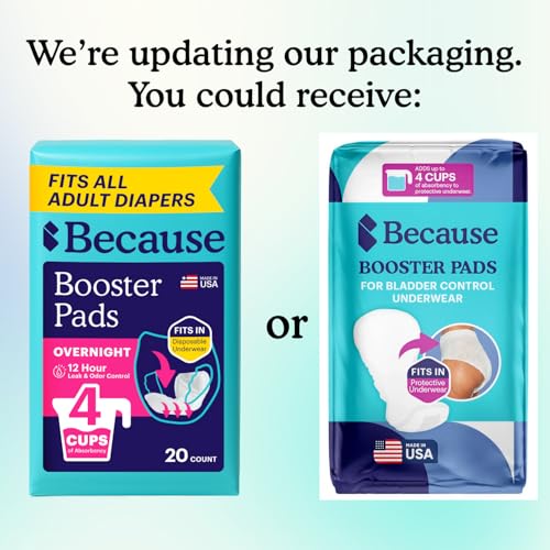 Because Overnight Booster Pads Fit All Adult Diapers, Helps Keep - Product Imagery