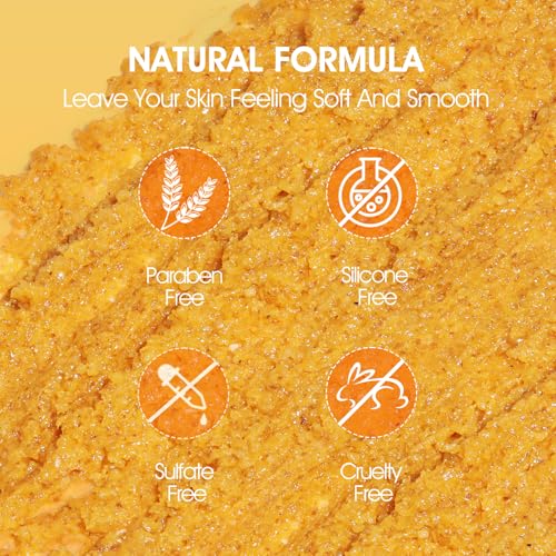 VOERUY Body Scrub, Turmeric Exfoliating Body Scrub, with Coconut - Product Imagery