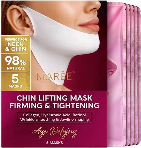 MAREE V Line Lifting Mask - Anti Aging Neck Lift Tape & Chin - Product Imagery
