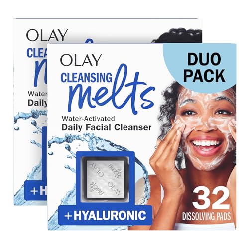 Olay Face Wash, Hyaluronic Acid Cleansing Melts, Fragrance-Free, - Product Imagery