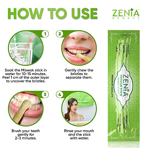 Zenia Sewak Natural Miswak Toothbrush - Vacuum Sealed Natural - Product Imagery