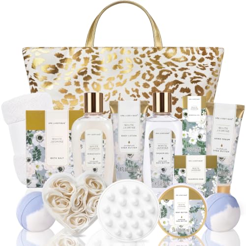 Spa Luxetique Gifts for Women 15pc White Jasmine Spa Gift Baskets Set – White Jasmine