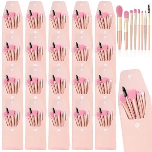 KBTYUDD 20 Sets Makeup Brush Set Bulk Brushes Bag Mini Face Make up Brushes Brushes Bag for Makeup Party Favors Wedding 