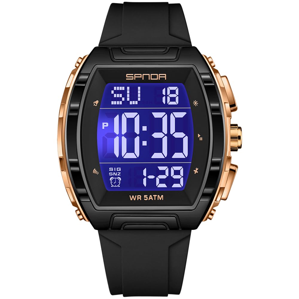 PASOY Men's Tactical Digital Sport Watch Silicone Strap – product photo (Wrist Watches)