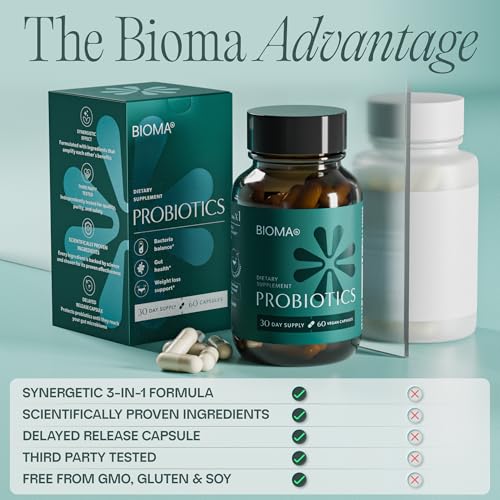 BIOMA Probiotics - Digestive Health Probiotic - Gut Support for - Product Imagery
