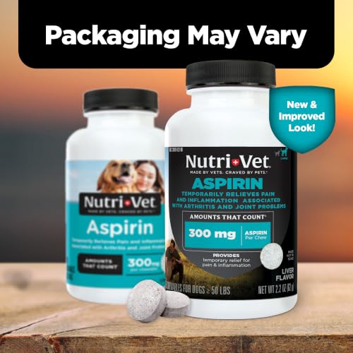 Nutri-Vet Dog Aspirin, Aspirin Tablets for Large Dogs, 300mg, 75 - Product Imagery
