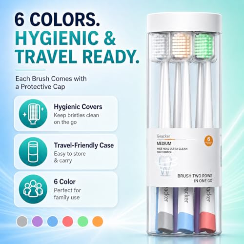 Ultra Clean Wide Head Soft Toothbrushes for Adults, 6-Pack & - Product Imagery