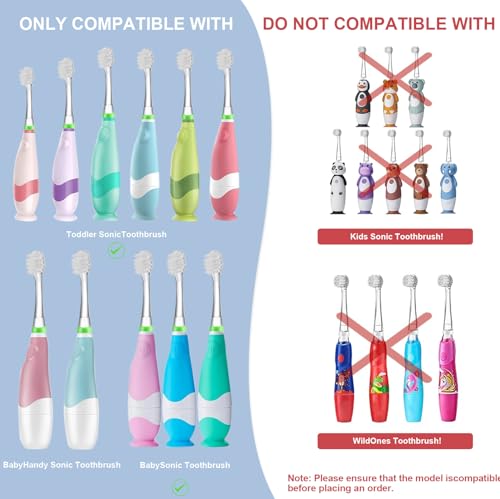 Baby Toothbrush Heads Compatible with Papablic BabyHandy/Toddler - Product Imagery