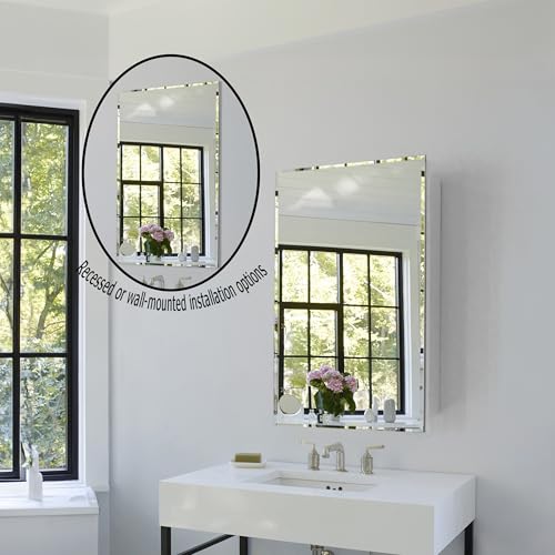 Basicwise Single Door Multi-Purpose Plastic Bathroom Medicine - Product Imagery