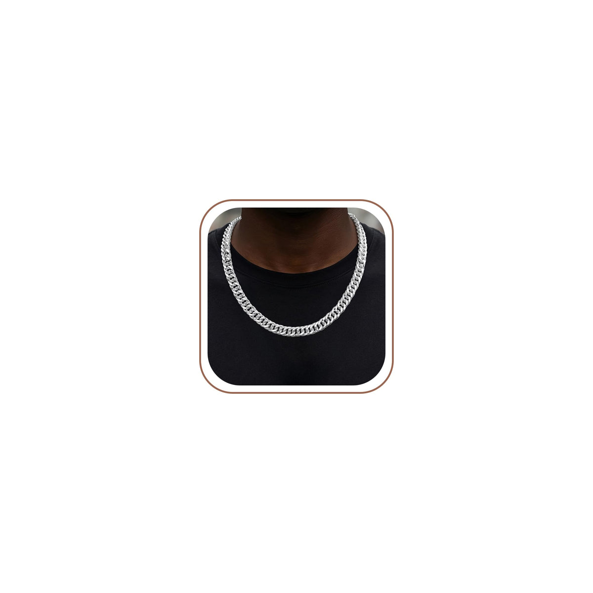 FTPWP S925 Sterling Silver Chain Necklace for Men - 12mm Cuban Link Chain – silver, 18"
