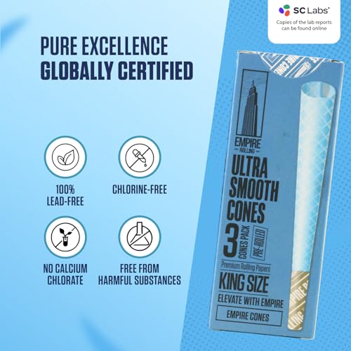Premium Ultra Smooth Pre-Rolled Cones Blue King Size Box – - Product Imagery