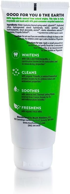 Mouthwatchers Fluoride Free Hydroxyapatite Toothpaste, Mint, - Product Imagery