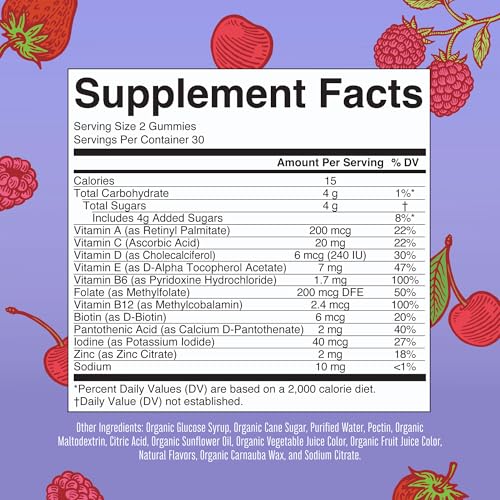 MARYRUTH'S USDA Organic Multivitamin Gummies, Ages 4+, Kids - Product Imagery