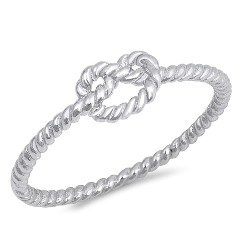 Sac Silver CHOOSE YOUR COLOR Sterling Silver Knot Ring – alternate angle