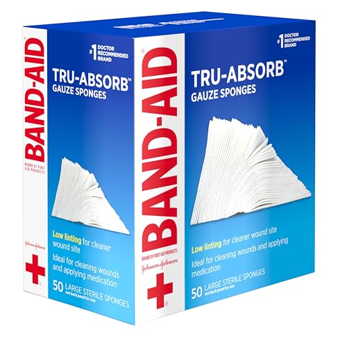 BAND-AID Brand Tru-Absorb Gauze Sponges, Large Size, 4 in x 4 - Product Imagery