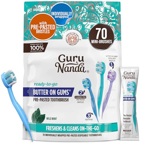 GuruNanda Disposable Travel Toothbrush 1.0, Fluoride Free - Product Imagery