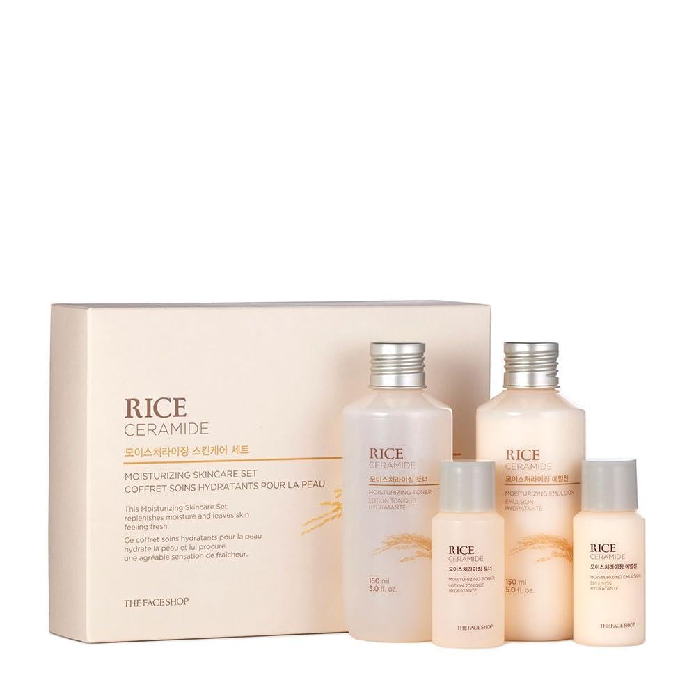 The Face Shop Rice Ceramide Moisturizing Skincare Set - Toner & - Product Imagery