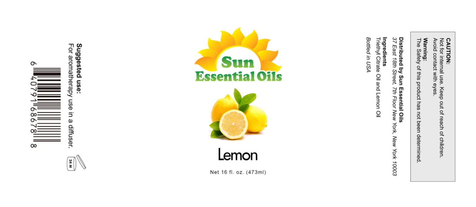 Sun Essential Oils Lemon Essential Oil 16oz | Bulk Size