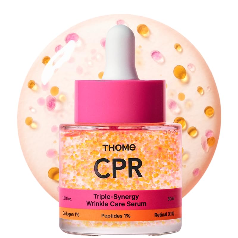 THOME collagen, peptide, and retinal skin serum in a 1.01 fl oz bottle, designed to reduce fine lines and wrinkles.